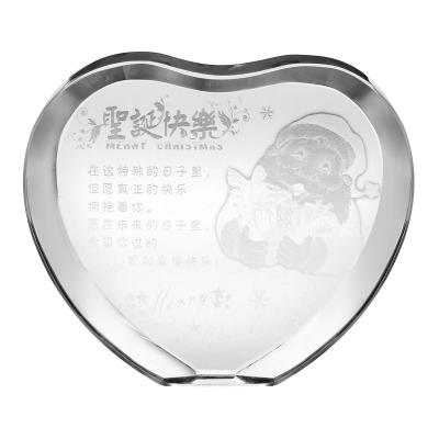 China Wholesale Custom Europe Sublimation Heart Shape Crystal Glass Paperweight for sale