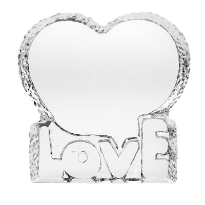 China Custom Europe empty glass heart shaped K9 crystal for 3d engraving for sale