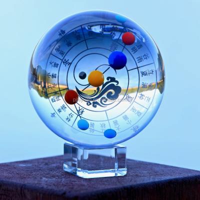 China Wholesale China Laser 3D Chinese Feng Shui Solar System Crystal Etched Ball For Souvenirs for sale