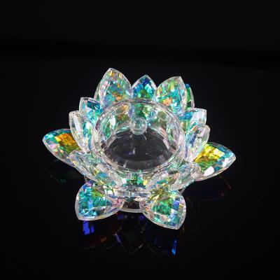 China China new design colorful crystal lotus flower with glass cover for nail or home potion decoration for sale