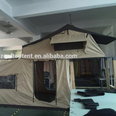 China Aluminum top camping tent 4x4 camping tent/single car top hot sale design tent with annex part made in china for sale