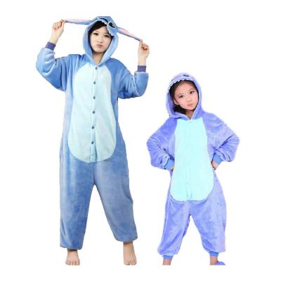 China Wholesale Thermal Kids Hoodie Footed Pajamas Set Print Children Warm Winter Autumn Spring Dot Cute Animal Flannel Sleepwear Pajamas for sale