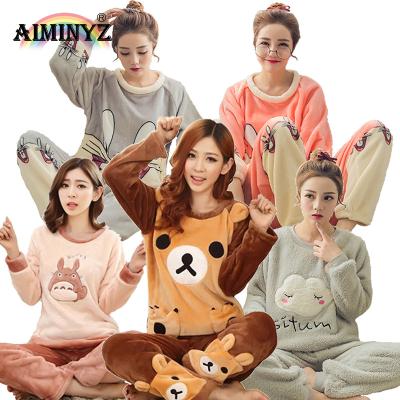 China Wholesale Breathable Christmas Pajamas Sets Winter Warm Cute Pajamas Animal Flannel Female Sleepwear Men Support Home Clothes for sale