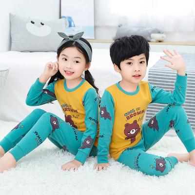 China AIMINYZ Wholesale Summer Children's Breathable Pajamas Sets 100% Cotton Hot Sales Fashion Cute Cartoon Soft Breathable Long Sleeves for sale