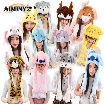 China breathable & Wholesale Waterproof Winter Animal Warm Ear Cap Cartoon Movable Hat AIMINYZ Bouncing Hat Children's Cosplay Party Panda Unicorn With LED for sale