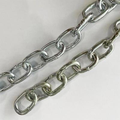 China Guardrails 5mm Q235/Q195(G30)NACM90 Blue Zinc Smooth Welding  Machine Chain Straight Link Chain for sale