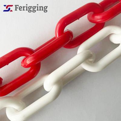 China Traffic road 8mm Safety Chain/traffic Road/white-red PE Chain Plastic Chain For Traffic Road for sale