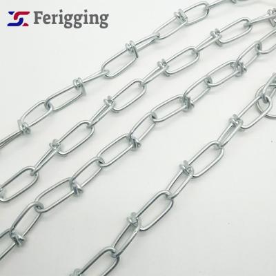 China Hang etc. 1.4mm Low Carbon Steel Zinc Double Loop Chain Din5686 Double Loop Weldless Chain for sale