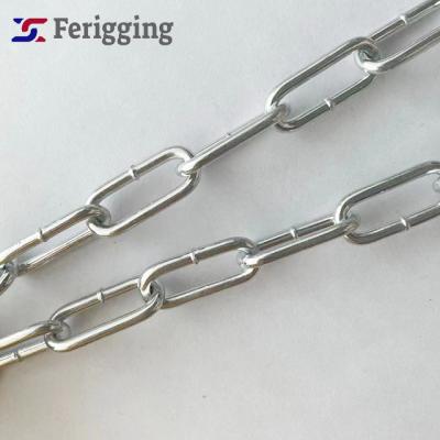 China Guardrails DIN5685C 2mm-13mm Galvanized Chain Hot-dip Galvanized Lifting Wholesale Long Links Chains for sale