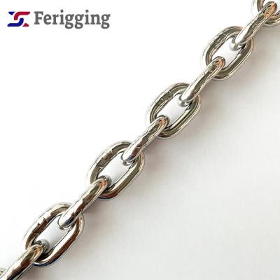 China Marine 12mm G50Stainless Steel Short Link Chain Din766 Germany Standard Stainless Steel Link Chain For Industrial for sale