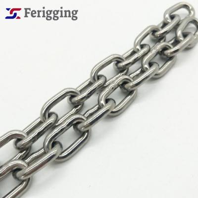 China Guardrails 5mm*18mm Ss304/316/316l Din764 Germany Standard Stainless Steel Medium Link Chain for sale