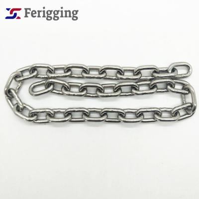 China Guardrails 6mm*21mm Ss304/316/316l Din764 Germany Standard Stainless Steel Medium Link Chain for sale