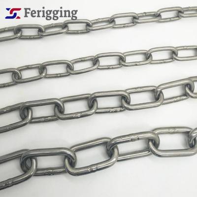 China Guardrails 5.5mm*38.5mm SS304/316/316L DIN763 Germany Standard G50 Stainless Steel Long Link Chain For Industrial for sale