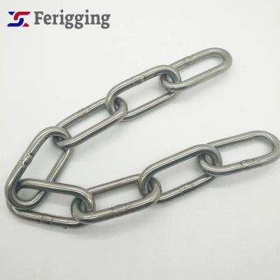 China Guardrails 10mm SS304/316/316L DIN763 Germany Standard G50 Stainless Steel Long Link Chain For Industrial for sale