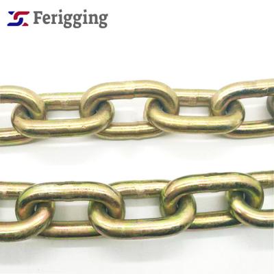 China Guardrails 1/4-3/4 20mn2 Transport Chain/Tow Chain/Yellow Zinc Australian Standard Grade70 Chain With Yellow Hook for sale