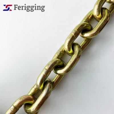 China Guardrails 8mm Galvanized Welded Grade70 Tow Transport(g70) Yellow Zinc Safety Factory Alloy Steel Chain Links for sale