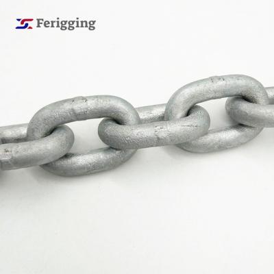 China Overhead Lifting 32mm High Tensile EN818-2 G80 Hot-dip Galvanized Welded Short Link Alloy Lifting Chain for sale