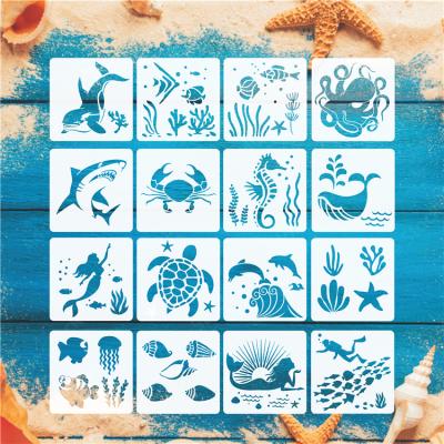 China Wholesale Custom Bendable Ocean Animals Plastic Drawing Stencil For Kids for sale