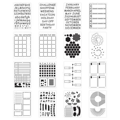 China Bendable Plastic Planner Stencils Stencil Diary Notebook DIY Scrapbook Drawing Template Stencil for sale