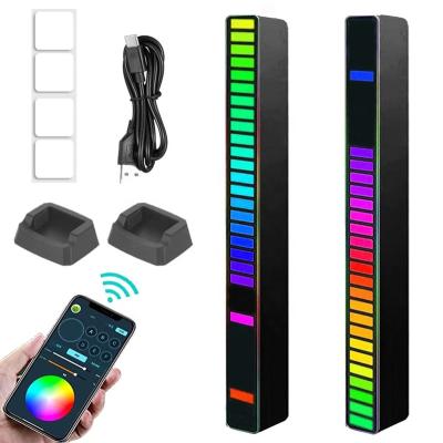 China Light Sound 2PCS RGB Music Atmosphere Stick Control Pickup Rhythm 32 Music Bit Light Guide With APP Control for sale