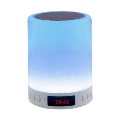 China Call Dimmable RGB LED Table Lamp Night Light Bedroom Alarm Clock BT Speaker Visual Multicolor Changing Touch Control Bedside Lamp for sale