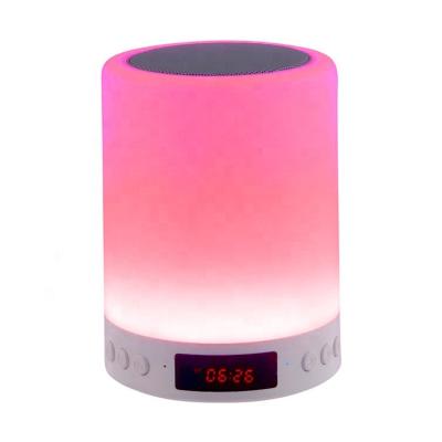 China Visual Call Touch Sensor Led Bedside Lamps Dimmable BT Speaker Wireless Alarm Clock With Lights for sale