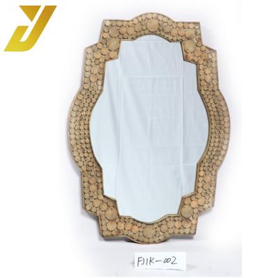 China Durable Bathroom Wood Framed Wall Mounted Decorative Mirror Vintage Mirror for sale