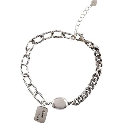 China Cute Silver Luck Bracelet Party S925 Ins Female Niche Design Restoring Ancient Ways Hired Students Personality Joker Restoring A for sale