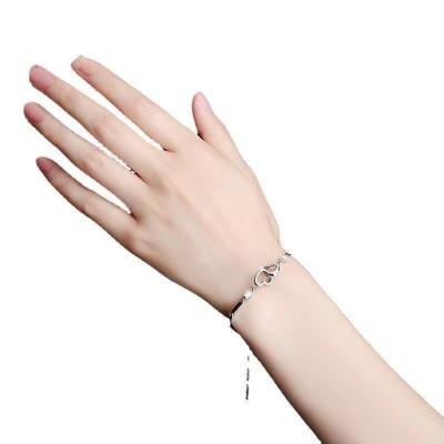 China Cute contracted sweet personality unit, Japan and female double heart bracelet heart bracelet jewelry accessories for sale