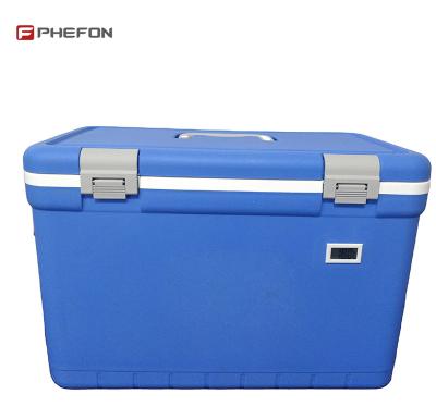 China Waterproof PU 35L Portable Insulation Foam Blood Vaccine Cooler Box For Cold Chain Shipping for sale