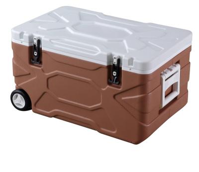 China Waterproof Hot Selling 66L OUTER BOX Hard Plastic Cooler With Wheel for sale