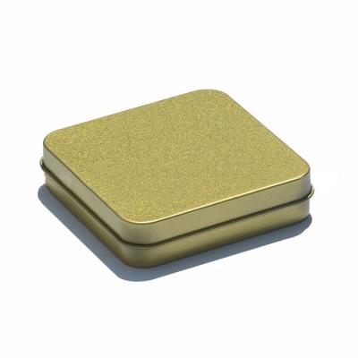 China Mint Packaging Tea Gift whtch...83x83x18mm Silver Gold Square Metal Tin Can for sale