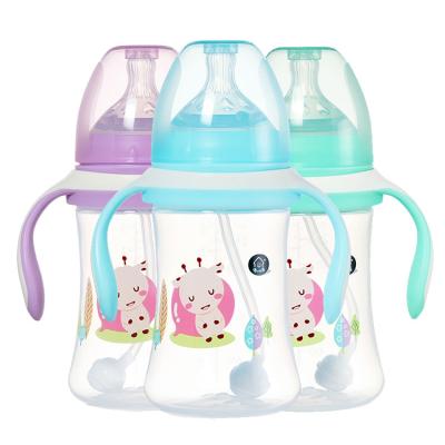 China BPA Free Wholesale Supply 3 Colors PP Baby Care Products Feeding Bottle for sale