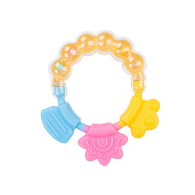 China Funny Toys Wholesale Soft Silicone Food Grade Teether Baby Teether Toy BPA Free Ring Teether For Kids en venta