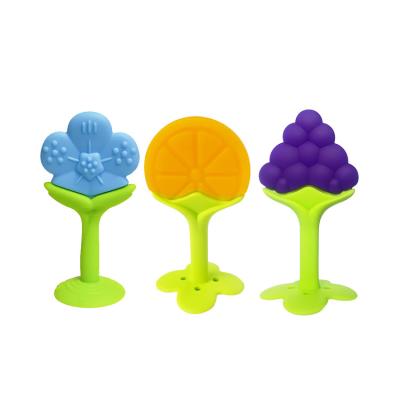 China Food Grade Soft Fruit Toys Sunflower Teether Cardboard Baby Silicone Baby Silicone Baby Toy All Baby Teether for sale