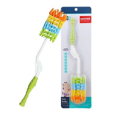 Chine Viable High Quality Rotating Colorful Silicone Baby Bottle Brush à vendre