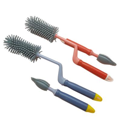 China Sustainable new design multifuctional milk bottle brush silicone material bruush cleaner for sale