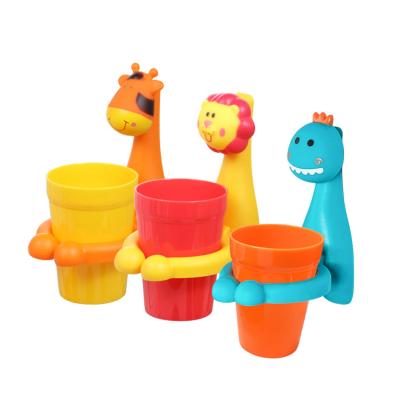 China Sale Price Kids Cartoon Toothbrush Holder Whole Wall Sustainable Eco-Friendly Plastic Toothbrush Holder With Cup for sale