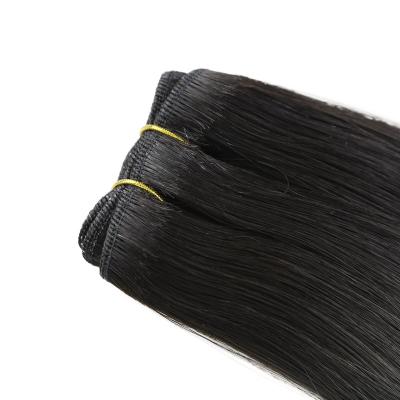 China Double Drawn Genie Hair Wave Genius Silky Straight Thin Invisible Russian Hair Weft Extensions for sale