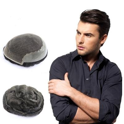 China Q6 Straight With Swiss Multiple Size Best Selling Indian Material Lace Hair Prosthesis System Hairpiece Indian Wholesale For Men for sale