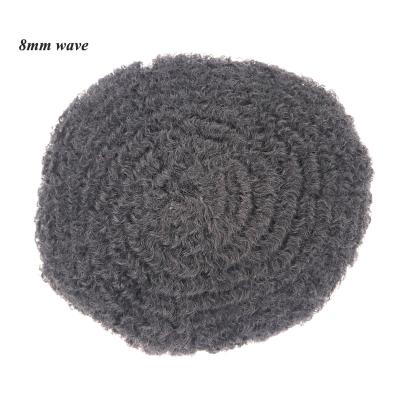 China 8mm Wave Hair Toupee For Black Men Full Lace Hair System Wave Hair Man Wigs for sale