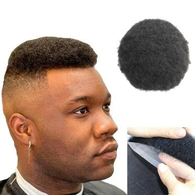 China Afro Straight Human Hair Wigs For Black Men Full Lace Human Hair Replacement System Toupee for sale