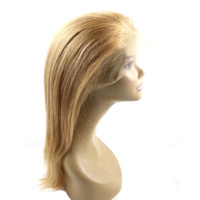 China Straight Real Hair Wigs Blonde Hair Lace Front For Black Women Virgin Hair Short Wigs for sale