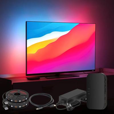 China TV TV/PC Ambient Light Backlight Smart WIFI Led Ambient Strip Amazon Alexa Google RGB LED Elves HD MI 1.4/2.0 Sync Box With Lighting Kits for sale