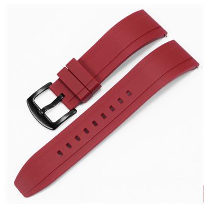 China Water Resistant Fluorine Rubber Watch Strap 20mm 22mm For Seiko For Diving Watch Waterproof Watch Band for sale