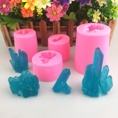 China Resin 3d Disposable DIY Crystal Ice Cube Mold Chocolate Fondant Cakes Silicone Mold Iceberg Sugar Coral Mold for sale