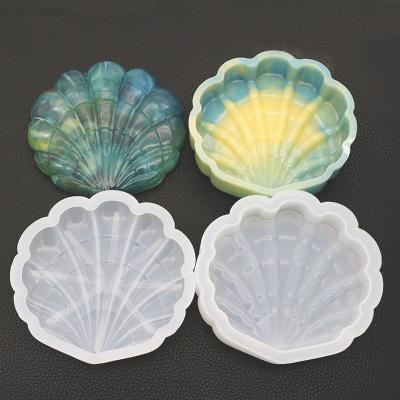 China Disposable Cool Sea Diy Mold Shell Storage Box Mold Set Tabletop Resin Silicone Crystal Epoxy Mold for sale