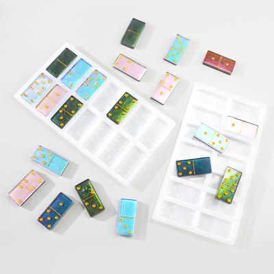 China Disposable DIY Domino Resin Craft Mold Domino Card Mold Silicone Mold For Domino Card Hand Making for sale