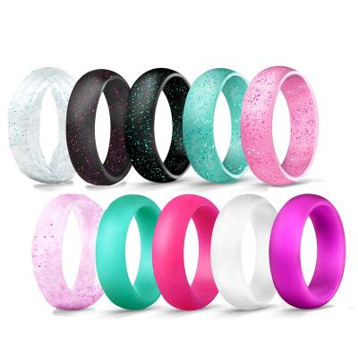 China Fashion CLASSIC Hot Selling Silicone Wedding Ring Band With Diamond For Women for sale