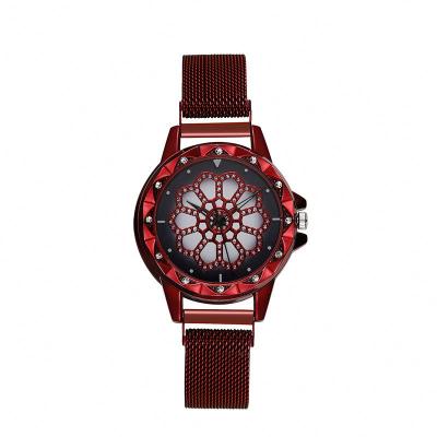 China Complete Calendar Rotate Dial New Popular Women Watches Magnetic Buckle Fashion Casual Female Wristwatch for sale